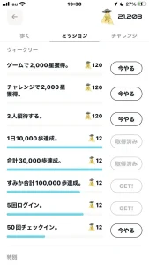 PUIのウィークリー画面