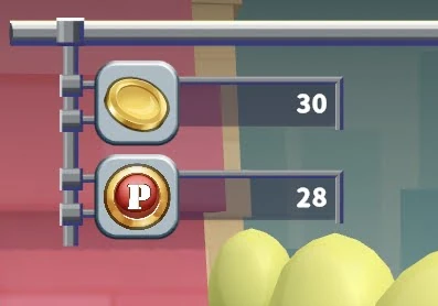 「Pパーキングパズル」のポイントの表示