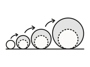 雪だるま式のイメージ画像